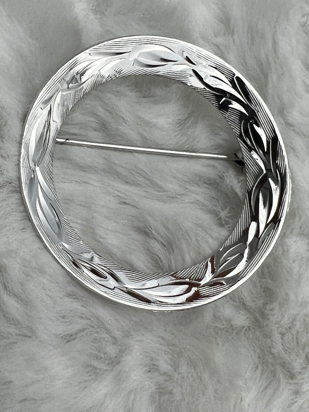 Bond Boyd Vintage Etched Sterling Silver Brooch